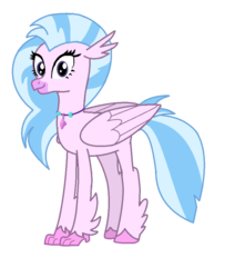 Size: 812x958 | Tagged: safe, artist:theawesomeguy98201, silverstream, classical hippogriff, hippogriff, g4, cute, diastreamies, jewelry, looking at you, necklace, simple background, white background, wings