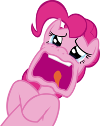Size: 10000x12611 | Tagged: safe, artist:utterlyludicrous, pinkie pie, earth pony, pony, g4, too many pinkie pies, .psd available, absurd resolution, female, on back, simple background, solo, transparent background, volumetric mouth