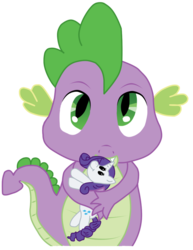 Size: 926x1200 | Tagged: safe, artist:kristysk, rarity, spike, dragon, g4, plushie, rarity plushie, simple background, transparent background