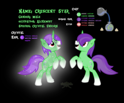 Size: 6000x5000 | Tagged: safe, artist:bigrodeo, oc, oc only, oc:crescent star, crystal pony, crystal unicorn, pony, unicorn, glasses, gradient background, male, rearing, reference sheet, solo, stallion