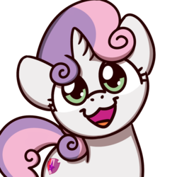Size: 1000x1000 | Tagged: safe, artist:sugar morning, sweetie belle, pony, unicorn, g4, cute, cutie mark, diasweetes, female, filly, looking at you, simple background, smiling, solo, sugar morning's smiling ponies, the cmc's cutie marks, transparent background