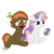 Size: 2500x2500 | Tagged: safe, artist:bigrodeo, artist:spoonzebra, button mash, sweetie belle, earth pony, pony, unicorn, g4, buttonbetes, colt, controller, cute, diasweetes, duo, duo male and female, female, filly, foal, gamer belle, hat, high res, magic, male, open mouth, propeller hat, shocked, simple background, sitting, smiling, smirk, transparent background, video game