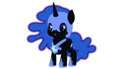 Size: 1920x1080 | Tagged: safe, artist:ardonsword, nightmare moon, alicorn, pony, g4, chibi, cute, cute little fangs, fangs, female, mare, simple background, solo, transparent background