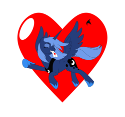 Size: 2733x2565 | Tagged: safe, artist:ardonsword, princess luna, alicorn, pony, g4, eyes closed, female, happy, heart, high res, holiday, mare, needs more saturation, s1 luna, simple background, solo, transparent background, valentine, valentine's day