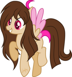 Size: 900x961 | Tagged: safe, artist:t-aroutachiikun, oc, oc only, oc:strawberry pocky, pegasus, pony, female, mare, simple background, solo, transparent background, two toned wings, wings