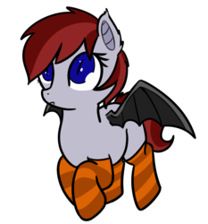 Size: 822x882 | Tagged: safe, artist:neuro, oc, oc only, oc:vannie, bat pony, pony, bat wings, clothes, cute, female, guardsmare, mare, royal guard, simple background, socks, solo, striped socks, transparent background, wings