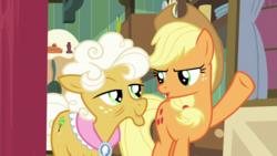 Size: 1920x1080 | Tagged: safe, screencap, applejack, goldie delicious, earth pony, pony, g4, going to seed, duo, female, mare