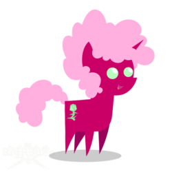 Size: 500x500 | Tagged: safe, artist:bigrodeo, oc, oc only, oc:polygon, pony, unicorn, afro, curly hair, fluffy, pink, pointy ponies, solo