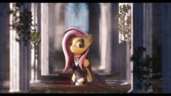 Size: 3800x2137 | Tagged: safe, artist:freasaloz, fluttershy, pony, g4, 3d, clothes, female, fluttergoth, high res, solo