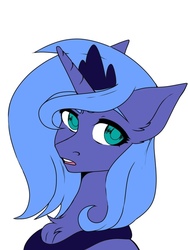 Size: 453x604 | Tagged: safe, artist:tigra0118, princess luna, pony, g4, bust, colored, female, flat colors, looking at you, portrait, princess, s1 luna, simple background, solo, white background