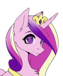 Size: 639x768 | Tagged: safe, artist:tigra0118, princess cadance, alicorn, pony, g4, bust, colored, female, flat colors, looking at you, mare, portrait, princess, solo