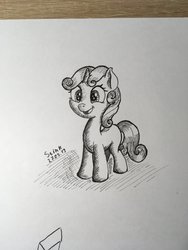 Size: 3024x4032 | Tagged: safe, artist:stink111, sweetie belle, pony, unicorn, g4, female, smiling, solo, traditional art