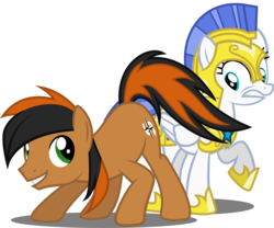 Size: 2654x2207 | Tagged: safe, artist:tsabak, oc, oc only, oc:mo, pony, female, guardsmare, high res, male, mare, royal guard, simple background, stallion, transparent background, vector