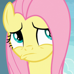Size: 1000x1000 | Tagged: safe, screencap, fluttershy, pegasus, pony, daring doubt, g4, bust, cropped, cute, female, mare, portrait, sad, sadorable, shyabetes, solo