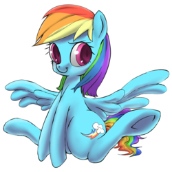 Size: 800x800 | Tagged: safe, artist:purazuma0810, rainbow dash, pegasus, pony, g4, cute, dashabetes, female, mare, pixiv, simple background, sitting, solo, spread wings, transparent background, wings