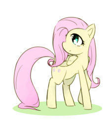 Size: 4996x5603 | Tagged: safe, artist:akainu_pony, fluttershy, pegasus, pony, g4, absurd resolution, cute, female, mare, pixiv, profile, shyabetes, simple background, solo, white background