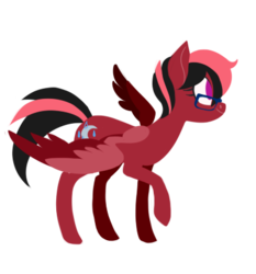 Size: 400x430 | Tagged: safe, artist:dragonfruitdarigan, oc, oc only, oc:crescent drizzle, pegasus, pony, cutie mark, female, glasses, lineless, mare, ponysona, raised hoof, simple background, solo, spread wings, transparent background, wings