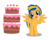 Size: 1000x799 | Tagged: safe, artist:mlpfan3991, oc, oc only, oc:flare spark, pegasus, pony, g4, cake, food, happy birthday, simple background, solo, transparent background