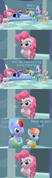 Size: 1280x4320 | Tagged: source needed, safe, bow hothoof, pinkie pie, rainbow dash, windy whistles, pony, g4, 3d, hi, i'm with stupid, pinkie being pinkie, rainbow dash's parents, source filmmaker, spongebob squarepants