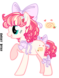 Size: 1405x1860 | Tagged: safe, artist:x-dainichi-x, oc, oc only, oc:sweet bites, earth pony, pony, bow, female, hair bow, mare, offspring, parent:cheese sandwich, parent:pinkie pie, parents:cheesepie, simple background, solo, transparent background
