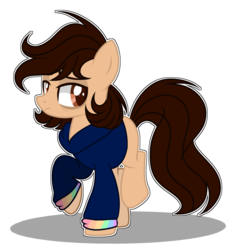 Size: 878x911 | Tagged: dead source, safe, artist:rainbows-skies, oc, oc only, oc:rjay, earth pony, pony, clothes, hoodie, male, simple background, solo, stallion, transparent background