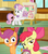 Size: 1592x1790 | Tagged: safe, edit, edited screencap, screencap, apple bloom, scootaloo, sweetie belle, earth pony, pegasus, pony, unicorn, g4, growing up is hard to do, season 9, carrot, chart, clubhouse, comic, crate, crusaders clubhouse, cutie mark crusaders, dreamworks face, easel, excited, fancy mathematics, female, filly, foal, food, graph, grid, grin, horseshoes, ladder, lidded eyes, math, open mouth, open smile, pie chart, saddle bag, screencap comic, smiling, smirk, snack, snacks, ticket, trio, trio female