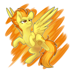 Size: 1800x1800 | Tagged: safe, artist:afkcyrist, spitfire, pegasus, pony, g4, female, frog (hoof), mare, partial background, solo, spread wings, underhoof, wings