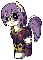Size: 609x841 | Tagged: safe, artist:sweetbrew, earth pony, pony, bernadetta von varley, female, fire emblem, fire emblem: three houses, mare, outline, simple background, transparent background, white outline