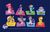 Size: 998x630 | Tagged: safe, applejack, fluttershy, pinkie pie, rainbow dash, rarity, spike, starlight glimmer, twilight sparkle, alicorn, pony, g4, mane six, mcdonald's, mcdonald's happy meal toys, my little pony logo, toy, twilight sparkle (alicorn)