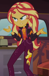 Size: 406x630 | Tagged: safe, screencap, sunset shimmer, equestria girls, equestria girls specials, g4, my little pony equestria girls: better together, my little pony equestria girls: sunset's backstage pass, bread, cropped, female, food, solo, toast, toaster