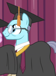 Size: 395x540 | Tagged: safe, screencap, aquamarine robe, rosy sapphire, pony, g4, growing up is hard to do, background pony, cropped, graduation cap, hat, solo focus