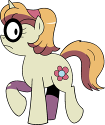 Size: 830x989 | Tagged: safe, artist:vgc2001, idw, pony, unicorn, spoiler:comic, background pony, female, filly, flower, glasses, little witch academia, lotte yanson, ponified, unnamed character, unnamed pony