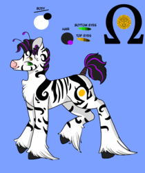 Size: 899x1068 | Tagged: safe, artist:kit-kat, oc, oc only, oc:eclipse omega, alien, hybrid, pony, zebra, cute, cutie mark, multiple eyes, reference sheet, solo
