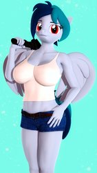 Size: 2304x4096 | Tagged: safe, artist:flushthebatsanta, oc, oc only, oc:delta vee, anthro, 3d, armpits, busty delta vee, clothes, female, looking at you, midriff, milf, solo, source filmmaker, tank top, wrench