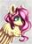 Size: 762x1049 | Tagged: safe, artist:ashen-soul, fluttershy, pegasus, pony, g4, abstract background, bust, chest fluff, female, mare, outline, portrait, smiling, solo, spread wings, three quarter view, white outline, wings