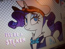 Size: 1280x960 | Tagged: safe, artist:littmosa, rarity, pony, g4, ppov, bow, captain rarity, clothes, costume, female, solo, wip