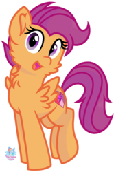Size: 867x1286 | Tagged: safe, artist:rainbow eevee, scootaloo, pegasus, pony, g4, growing up is hard to do, cheek fluff, cute, female, looking at you, older, older scootaloo, open mouth, simple background, solo, transparent background, vector
