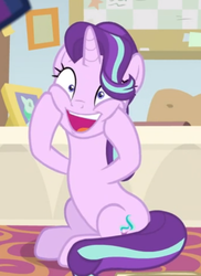 Size: 520x716 | Tagged: safe, screencap, starlight glimmer, pony, unicorn, a horse shoe-in, g4, cropped, female, mare, shrunken pupils, solo