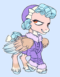 Size: 1370x1740 | Tagged: safe, artist:eeelt, cozy glow, pony, frenemies (episode), g4, bow, colored wings, colored wingtips, evil smile, female, grin, simple background, smiling, smirk, solo, tail bow, unshorn fetlocks