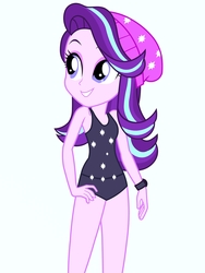 Size: 1536x2048 | Tagged: safe, artist:draymanor57, starlight glimmer, equestria girls, g4, clothes, one-piece swimsuit, sleeveless, swimsuit, swimsuit edit