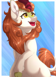 Size: 1230x1690 | Tagged: safe, artist:silentwolf-oficial, autumn blaze, kirin, pony, g4, sounds of silence, female, happy, smiling, solo