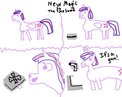 Size: 1280x1024 | Tagged: safe, artist:thetimesword, twilight sparkle, alicorn, pony, g4, 1000 hours in ms paint, briefcase, comic, gun, twilight sparkle (alicorn), weapon