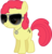 Size: 786x818 | Tagged: safe, editor:grapefruitface, apple bloom, earth pony, pony, g4, alternate cutie mark, blue oyster cult, eric bloom, female, jewelry, necklace, pun, simple background, solo, sunglasses, transparent background, vector, visual pun