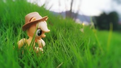Size: 3840x2160 | Tagged: safe, applejack, earth pony, pony, g4, high res, irl, photo, toy