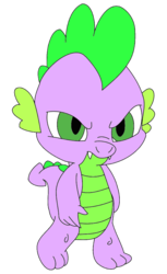 Size: 626x1024 | Tagged: safe, color edit, edit, editor:undeadponysoldier, spike, dragon, g4, my little pony: the movie, angry, colored, fangs, male, simple background, solo, spike is not amused, transparent background, unamused, vector
