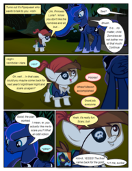 Size: 612x792 | Tagged: safe, artist:newbiespud, edit, edited screencap, screencap, pipsqueak, princess luna, rainbow dash, alicorn, earth pony, pegasus, pony, comic:friendship is dragons, g4, luna eclipsed, bandana, clothes, colt, comic, costume, dialogue, ethereal mane, eyepatch, female, goggles, grin, hoof shoes, implied applejack, implied fluttershy, implied pinkie pie, implied twilight sparkle, looking up, male, mare, screencap comic, shadowbolt dash, shadowbolts, shadowbolts costume, smiling, starry mane