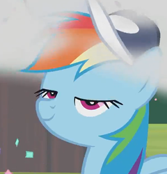 Size: 638x664 | Tagged: safe, screencap, rainbow dash, pony, 2 4 6 greaaat, g4, coach rainbow dash, cropped, female, mare, mid-blink screencap, solo