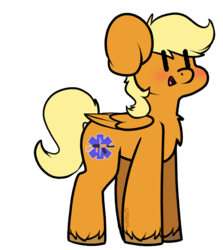 Size: 604x676 | Tagged: safe, artist:spoops, artist:spoopygander, oc, oc only, oc:rapid rescue, pegasus, pony, blushing, pegasus oc, simple background, smiling, solo, transparent background