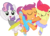 Size: 959x696 | Tagged: safe, artist:angrymetal, apple bloom, scootaloo, sweetie belle, earth pony, pegasus, pony, unicorn, g4, 1000 hours in ms paint, arms in the air, arms out, ballerina, bloomerina, clothes, cutie mark crusaders, en pointe, eyes closed, eyes open, one arm up, open mouth, scootarina, scootatutu, scootutu, simple background, sweetierina, transparent background, tutu, tutus