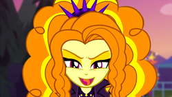 Size: 1920x1080 | Tagged: safe, screencap, adagio dazzle, equestria girls, equestria girls specials, g4, my little pony equestria girls: better together, my little pony equestria girls: sunset's backstage pass, evil grin, female, grin, lidded eyes, looking at you, music festival outfit, open mouth, outdoors, smiling, solo